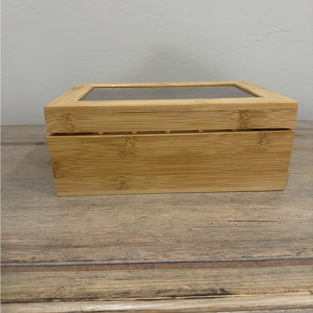 Bamboo Wooden Storage Box with 24 single inserts, Like New